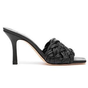 Marc Fisher Draya Woven High Heel leather Slide Sandals